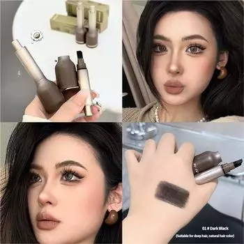 Матовая текстурированная пудра для линии роста волос Жидкий натуральный филлер для волос Водостойкий Не размазывается Доступный Мгновенное покрытие корней 01