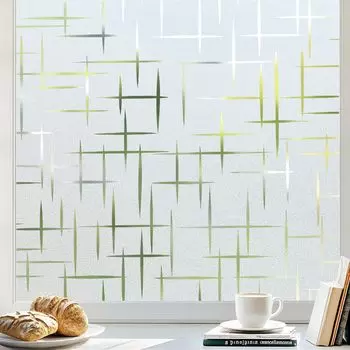 Матовая защитная пленка для окон из матового стекла - статическое клейкое покрытие с УФ-блокировкой, крестообразное покрытие для входной двери ванной комнаты, стеклянная пленка для окон 30x100 cm