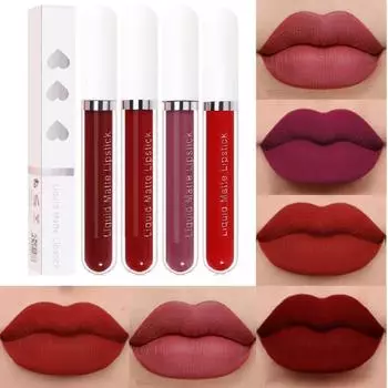 Матовая жидкая помада Красный блеск для губ оттенок для губ Стойкий водостойкий блеск для губ 24 часа перманентный карандаш для губ Симпатичная косметика для макияжа