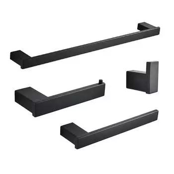 Матово-черная нержавеющая сталь 304, кольцо для полотенца, крючок для халата, держатель для туалетной щетки, вешалка для полотенец, набор аксессуаров для ванной комнаты, держатель для бумаги 610000R