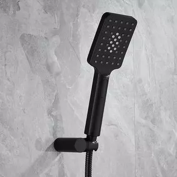 Матово-черная ручная душевая лейка с тремя функциями, держатель для душа и 1,5-метровый шланг из нержавеющей стали, аксессуары для ванной комнаты TH387