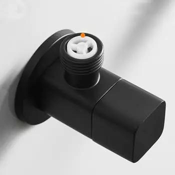 Матово-черный латунный треугольный клапан Водяной регулирующий клапан Хромированный медный треугольный клапан Водопроводный кран Канализация.