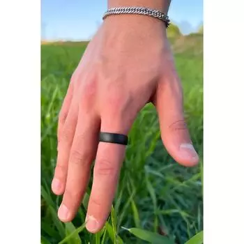 Матовое черное простое обручальное кольцо Рыцарь Регулируемое кольцо