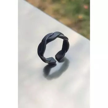 Матовое черное спиральное кольцо Регулируемое кольцо Knight