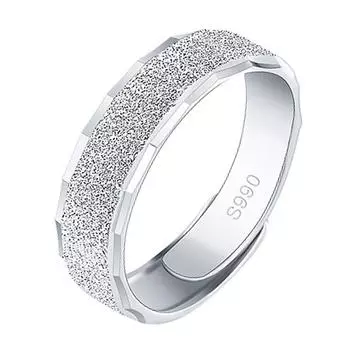 Матовое открытое кольцо, простое и индивидуальное, властное, простое кольцо, кольцо на указательном пальце, мужское посеребренное кольцо Resizable