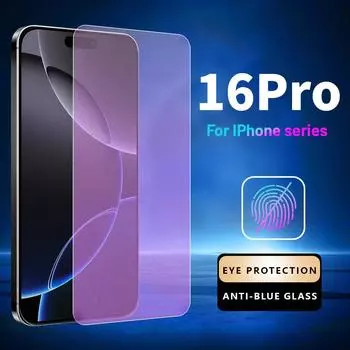 Матовое закаленное стекло Anti Blue Ray для iPhone 11 12 13 mini 14 15 16 Pro Max X XR XS Max 6 6s 7 8 Plus Защитная пленка для экрана iPhone 6/6s