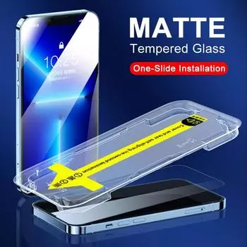 Матовое закаленное стекло для iPhone 16 15 14 13 12 11 Pro Max XS XR X Защитная пленка для экрана Простая в установке принадлежность к инструментам iPhone X