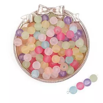 Матовые акриловые прозрачные круглые бусины для изготовления украшений своими руками - Аксессуары для браслетов и ожерелий 8mm, approx. 2mm hole, 30g/pack, approx. 115 beads