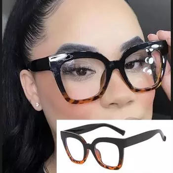 Матовые черные квадратные очки для чтения оверсайз женские мужские блокирующие синий свет оправы для очков по рецепту кошачий глаз компьютерные очки 0