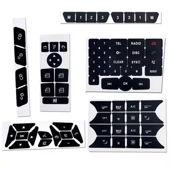 Матовые черные наклейки для ремонта кнопок, наклейки на рулевое управление, окна, радио, для Benz GLK350 C Class CLS C218 SLK W172 W204 W212 W218 W207