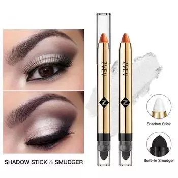 Матовые и сияющие тени-карандаши для век, водостойкие тени для век 2-в-1, жидкие тени для век и подводка, двусторонний карандаш для теней, карандаш, простой в использовании водостойкий карандаш 01#