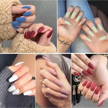 Матовые короткие балетки, новый цвет, сплошной цвет, износостойкий гвоздь Готовый продукт, накладные накладки для ногтей, съемные накладки для ногтей