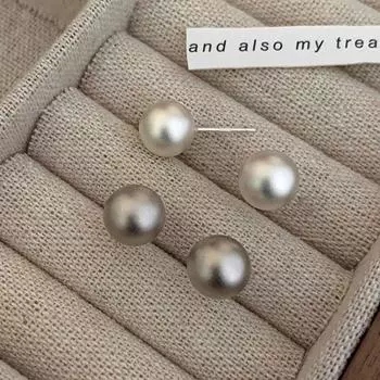 Матовые круглые серьги-шарики с эффектом заморозки Круглые серьги в стиле блогера Французские ретро-серьги