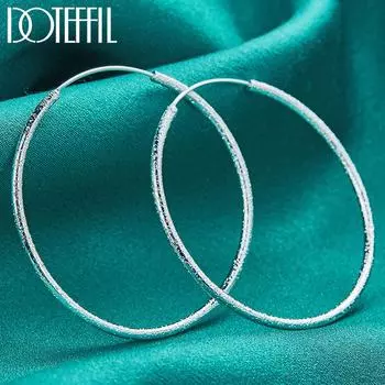 Матовые серьги из стерлингового серебра 925 пробы, 50 мм/60 мм, модные ювелирные изделия 50mm