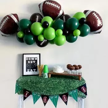 Матовые зеленые воздушные шары, гирлянда для мальчиков в регби, украшение на день рождения, коричневые карамельные воздушные шары, арка для вечеринок, товары для регби Globos