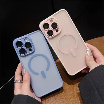 Матовый акриловый магнитный чехол с беспроводной зарядкой для iPhone 16 Pro Max 15 14 Plus 13 12 11 Pro, защитный чехол от падения iPhone 11 белый