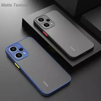 Матовый бронированный противоударный чехол для Xiaomi Note 12 Turbo 13 11 10 Pro Redmi 12 12C 10 10C 5G, цветной прозрачный жесткий чехол для полной защиты Redmi Note 12 4G чёрный
