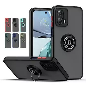 Матовый чехол Armor для Motorola Moto G Stylus 5G 2023 G Power 2022 G Pure Play 2021, чехол с кольцом, магнитный держатель, подставка для бизнеса, полная защита G Stylus 5G 2022 небесно-голубой