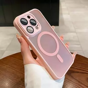 Матовый чехол для iPhone 15 14 13 12 11 Pro Max Plus, прозрачный для Magsafe, магнитная защита объектива с беспроводной зарядкой, матовый чехол, чехол For iPhone 11 Pro