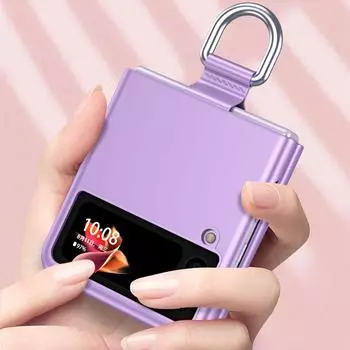 Матовый чехол для ПК с защитой от отпечатков пальцев для Samsung Galaxy Z Flip 3 Flip4 Flip 4 5g Flip3, противоударный чехол с кольцевым держателем for Samsung Z Flip 3 синий