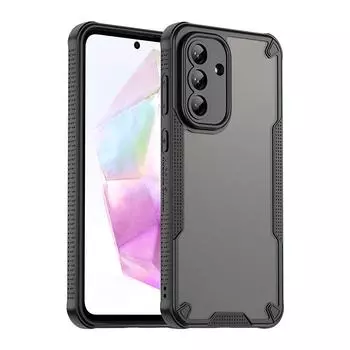 Матовый чехол для Samsung Galaxy S25 Edge S24 Plus S23 Ultra S24FE A15 A35 A55 A06 A26 A36 A56 5G Funda Полупрозрачный чехол из ТПУ/ПК Противоударный чехол для телефона for Galaxy S25 чёрный