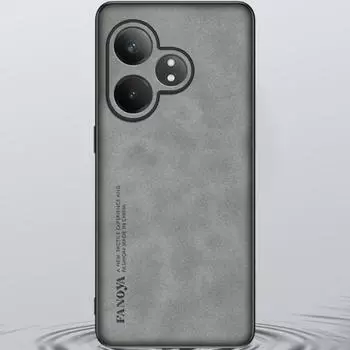 Матовый чехол для телефона из искусственной кожи из овчины для Realme GT 6T, защитный мягкий чехол для объектива камеры для Realme GT 6 GT Neo 6 SE Realme GT Neo 6 чёрный