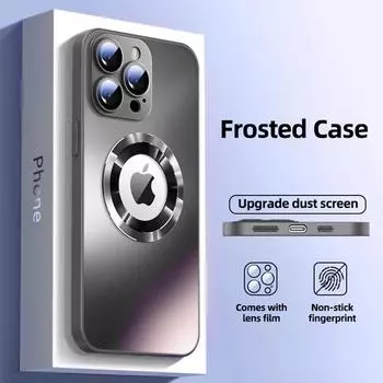 Матовый чехол для телефона Mangetic с магнитной беспроводной зарядкой, чехлы для мобильных телефонов iPhone 15 Pro Max, полная защита объектива, задняя крышка For iPhone 15ProMax