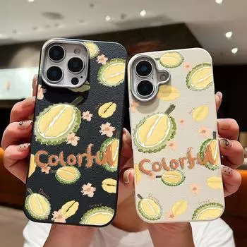 Матовый чехол для телефона с рисунком дуриана для iPhone 16 Pro Max 15 Plus 14 Pro 13 12 11 XS XR 8 7, защита линз, мягкий ударопрочный тонкий чехол из ТПУ iPhone 16 бежевый