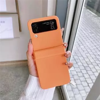 Матовый чехол для телефона Samsung Galaxy Z Flip 4 Galaxy Z Flip 4, однотонный ультратонкий чехол-книжка Flip4 Shell For Galaxy Z Flip 4 фиолетовый