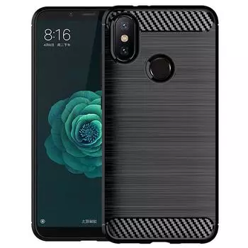 Матовый чехол для xiaomi a2 Mi A2 mia2 Ударопрочный мягкий чехол из углеродного волокна для xaomi Mi 6x mi6x Противоударный силиконовый чехол Mi A2 чёрный