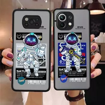 Матовый чехол для Xiaomi Mi Poco X3 NFC 11T Pro M3 F3 11 Lite 5G NE 12 10T 9T F1 Note 10 Funda Phone Cover Fashion Cool Astronaut Redmi K40 Pro