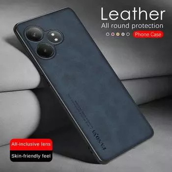 Матовый чехол из искусственной кожи овчины для Realme GT 6T GT6, противоударный силиконовый чехол с мягкой рамкой, задняя крышка для Realme GT Neo 6 SE Shell For Realme GT 6T чёрный