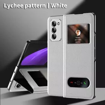 Матовый чехол из кожи личи для Samsung Galaxy Z Fold 4 Fold3 Fold4 Fold2 Fold 2 3 5g Zfold4 противоударный деловой чехол for Samsung Z Fold 2 белый