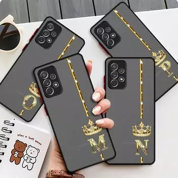 Матовый чехол из розового золота с 26 буквами MRPZ для Samsung Galaxy A52 A12 A51 A32 A21s A71 A32 5G A12 A22 A53 A70 A50, жесткий чехол для телефона Samsung A73 5G