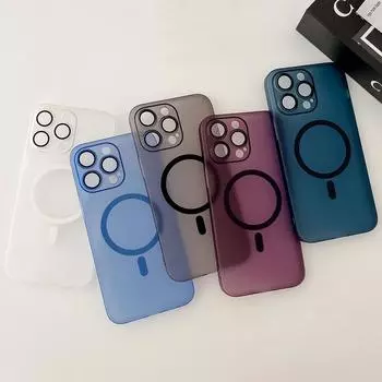 Матовый чехол на ощупь для iPhone 15 14 Pro Max 13 12 11 Samsung S23 S22 + противоударный магнитный квадратный одноцветный жесткий чехол из поликарбоната iPhone 15 чёрный