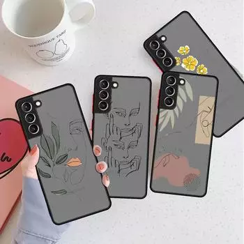 Матовый чехол с изображением лица для Samsung Galaxy S22 S20 S21 FE S10 S9 Plus S8 Capa Note 20 Ultra 10 Lite, чехол для телефона Samsung S22 5G