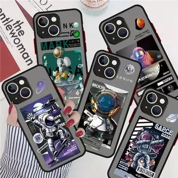 Матовый чехол с милым астронавтом и планетой для Apple iPhone 14 11 13 7 12 Pro 7 XR XS Max 8 6s SE 2022, мягкий чехол для телефона iPhone 14