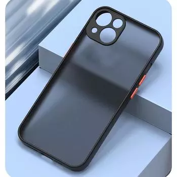 Матовый чехол с полной защитой для телефона Apple iPhone 15 14 12 13 11 Pro Max ARMOR, мягкий чехол для телефона Samsung S23 S21 S22 A14 A54 A53 A52 Redmi 10C iphone 13Pro Max чёрный
