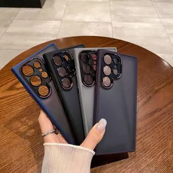 Матовый чехол с полным покрытием Skin-Feel для Samsung S24 Ultra/S24/S24 Plus S24 темно-фиолетового