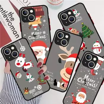 Матовый чехол с рождественской куклой оленем для Apple iPhone 14 11 13 7 12 Pro 7 XR XS Max 8 6s SE 2022, мягкий чехол для телефона iPhone 14