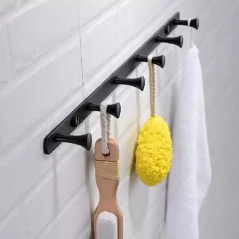 Матовый черный крючок для халата, крючок для полотенец в ванной, крючок для одежды на задней двери гостиной, крючок для ключей из нержавеющей стали, крючки для хранения кухонных полотенец