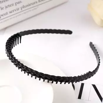 Матовый черный обруч для волос Нескользящая повязка на голову Женская Универсальная Зажим для волос Головная пряжка Безель Повязка на голову Девушка Зубчатые Аксессуары для волос