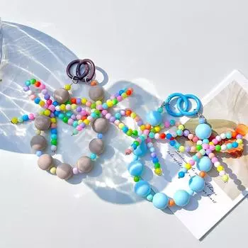 Матовый цветной кулон для мобильного телефона, цепочка, шнурок, короткий брелок, подвеска для наушников, сумка, брелок