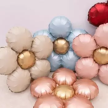 Матовый цветок алюминиевая пленка воздушный шар детский день рождения мультфильм детский день вечеринка свадьба комната украшение праздничные украшения принадлежности 30x38 cm розовый