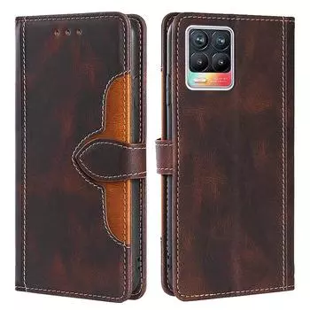 Матовый флип-футляр-кошелек для Oppo Reno 4 5 Lite Realme 8i 9i C21Y C21 C25Y C35 C31 8 9 Pro A54 A15, чехол из искусственной кожи, слот для карты, бампер для телефона Oppo A15/A15S/A35 2021 чёрный