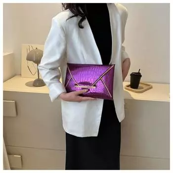 Матовый глянцевый конверт-клатч, стильный кошелек с модным крокодиловым узором, кошелек для монет, на каждый день