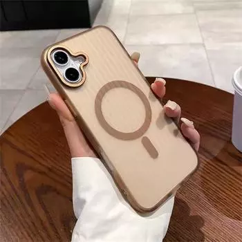 Матовый гофрированный магнитный чехол Magsafe Clear для iPhone 15 Pro Max 16 Plus с беспроводной зарядкой, прозрачный бампер iPhone 16 Pro Max белый