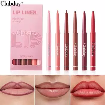 Матовый карандаш для губ и 6 карандашей для губ Nude Lipstick Набор для макияжа и создания идеального макияжа губ