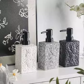 Матовый керамический пресс-бутылка, бутылка для эмульсии, имитация камня, керамический стиральный порошок, лосьон для ванны, эмульсия, пустая бутылка 350 мл белый
