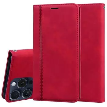 Матовый кожаный чехол-книжка-книжка-раскладушка для телефона iPhone 15 14 13 12 11 Pro Max X XR XS Max 7 8 15 Plus противоударный держатель-подставка со слотом для карт мягкая обложка For iPhone 15 красный